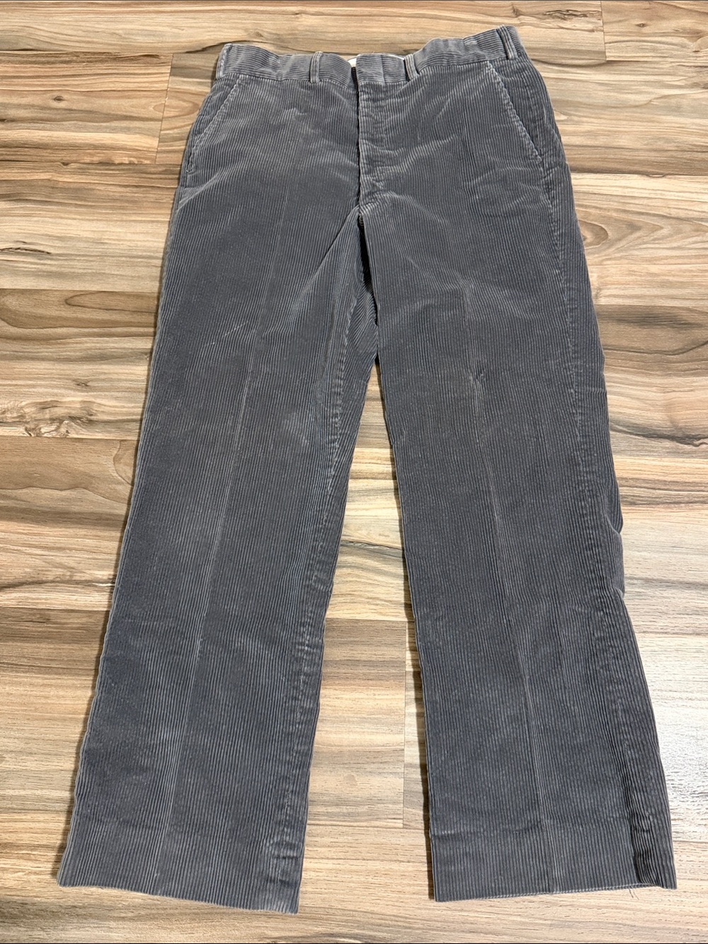 L.L. Bean Vintage Wide Whale Corduroy Pants Mens 32 Gray Classic Preppy Cotton